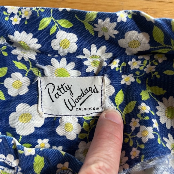 GUC Patty Woodward California- Vintage 1960s Blue and White Romper. Size M/L - Picture 3 of 9